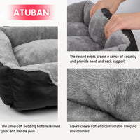 Plush Square Dog Sofa Bed – Waterproof Cushion | PuppyPaw™