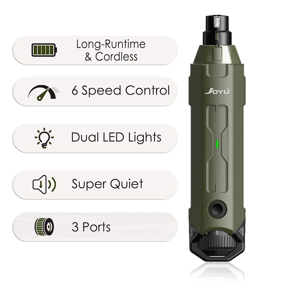 Pet Nail Grinder – 6-Speed Quiet Rechargeable | PuppyPaw™