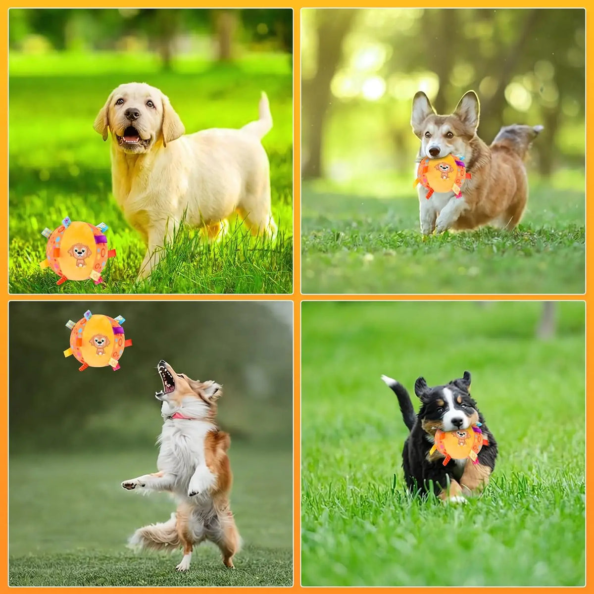 Soft Plush Dog Ball Toy – Bell & Label Chew | PuppyPaw™