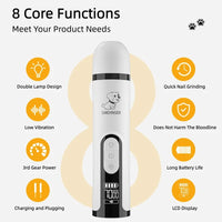 Pet Nail Grinder – USB Rechargeable LED Clipper | PuppyPaw™