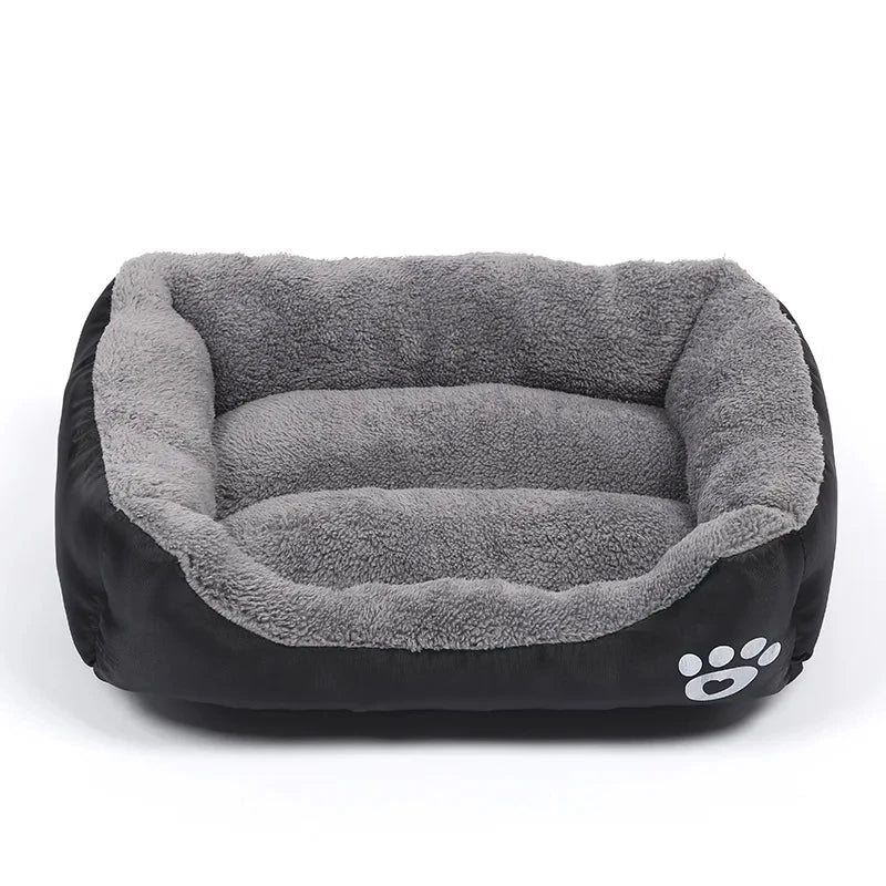 Plush Square Dog Sofa Bed – Waterproof Cushion | PuppyPaw™