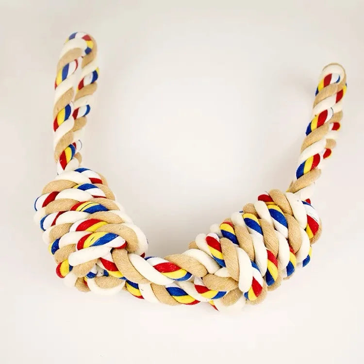 Dog Rope Knot Toy – Braided Polyester Chew | PuppyPaw™