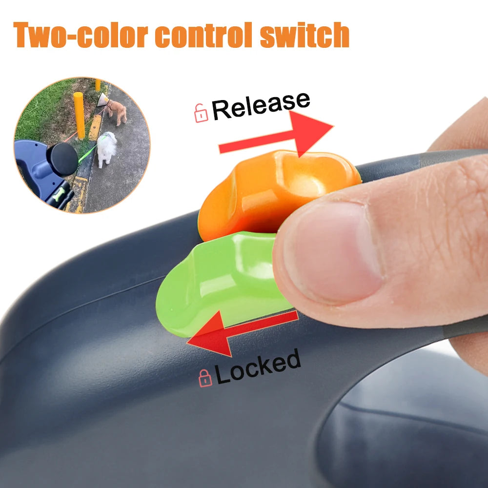 Dual Retractable Dog Leash – LED & No-Tangle | PuppyPaw™