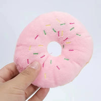 Plush Donut Dog Toy – Soft Squeaky Comfort | PuppyPaw™
