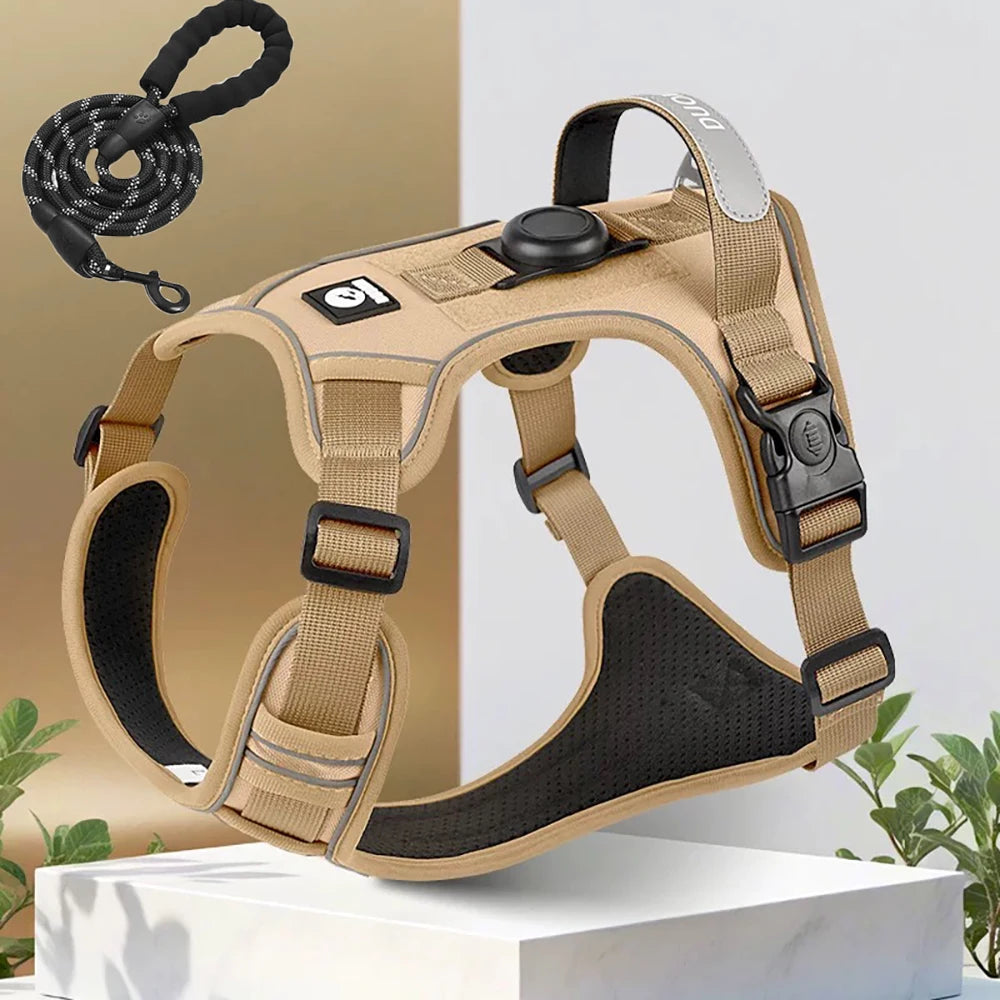 Tactical Dog Harness & Leash Set – AirTag Holder | PuppyPaw™
