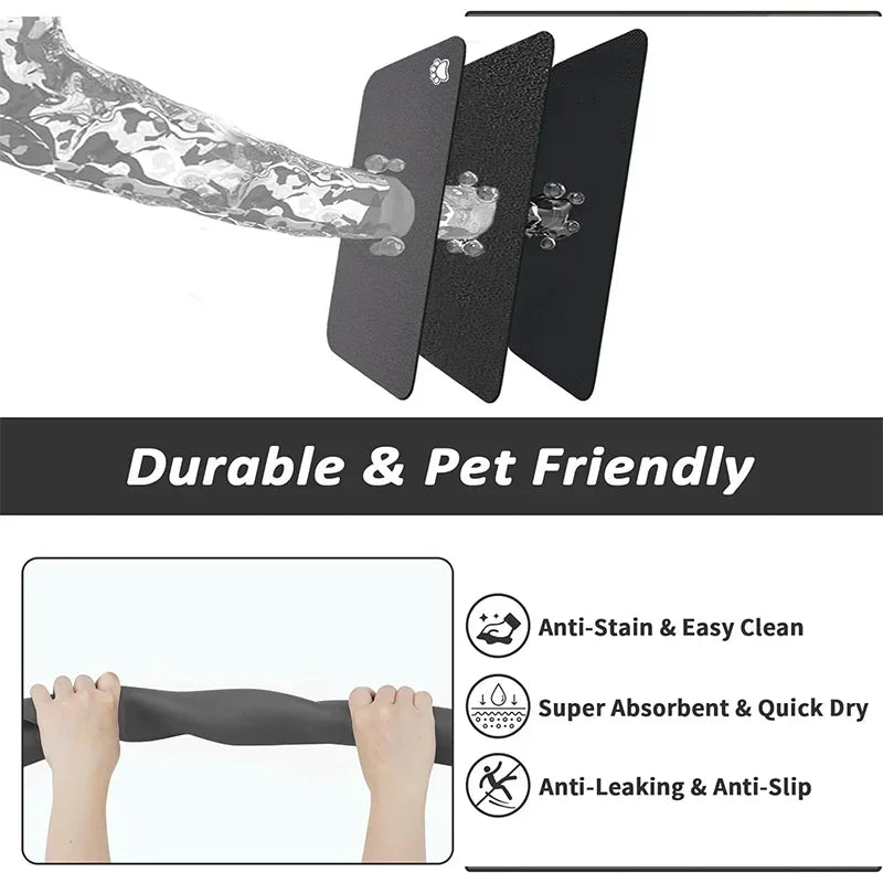 Absorbent Pet Feeding Mat – Quick Dry Non-Slip | PuppyPaw™