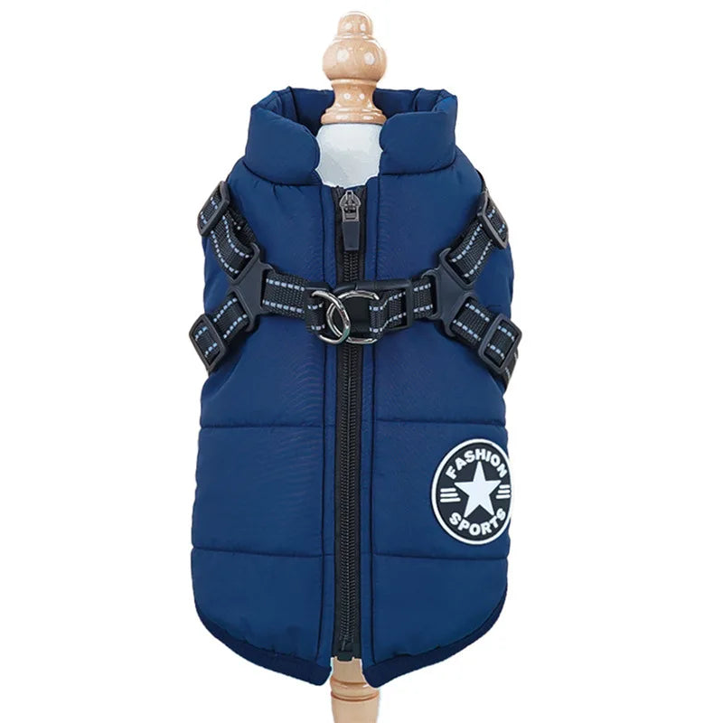 Waterproof Dog Jacket – Built-In Harness Ring | PuppyPaw™