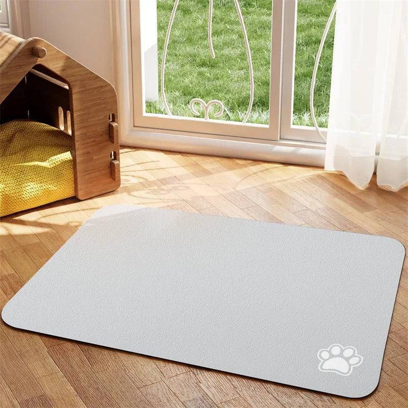 Absorbent Pet Feeding Mat – Quick Dry Non-Slip | PuppyPaw™