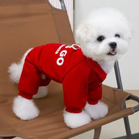 Thickened Dog Hoodie Jumpsuit – Fleece Lined | PuppyPaw™