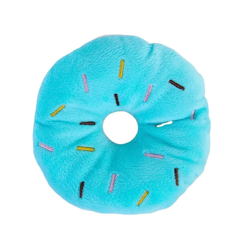 Plush Donut Dog Toy – Soft Squeaky Comfort | PuppyPaw™