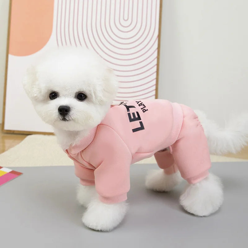Thickened Dog Hoodie Jumpsuit – Fleece Lined | PuppyPaw™