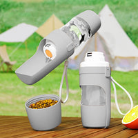 2-in-1 Dog Travel Bottle – Water & Food Feeder | PuppyPaw™