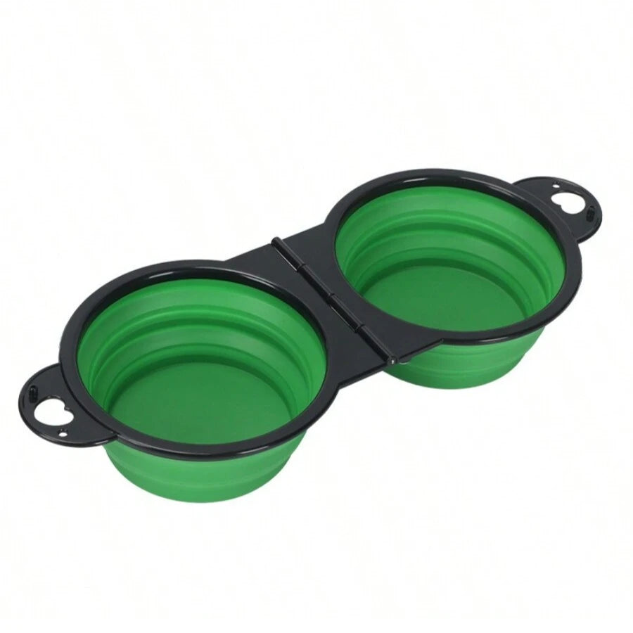 Foldable Travel Dual Pet Bowl – Food & Water | PuppyPaw™