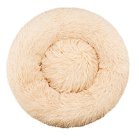 Round Plush Pet Bed – Warm Fleece Dog & Cat | PuppyPaw™