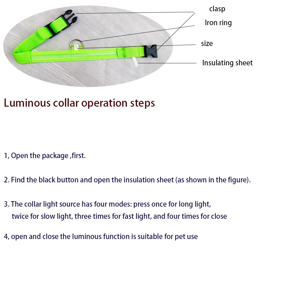 LED Glow-in-the-Dark Dog Collar & Leash | PuppyPaw™
