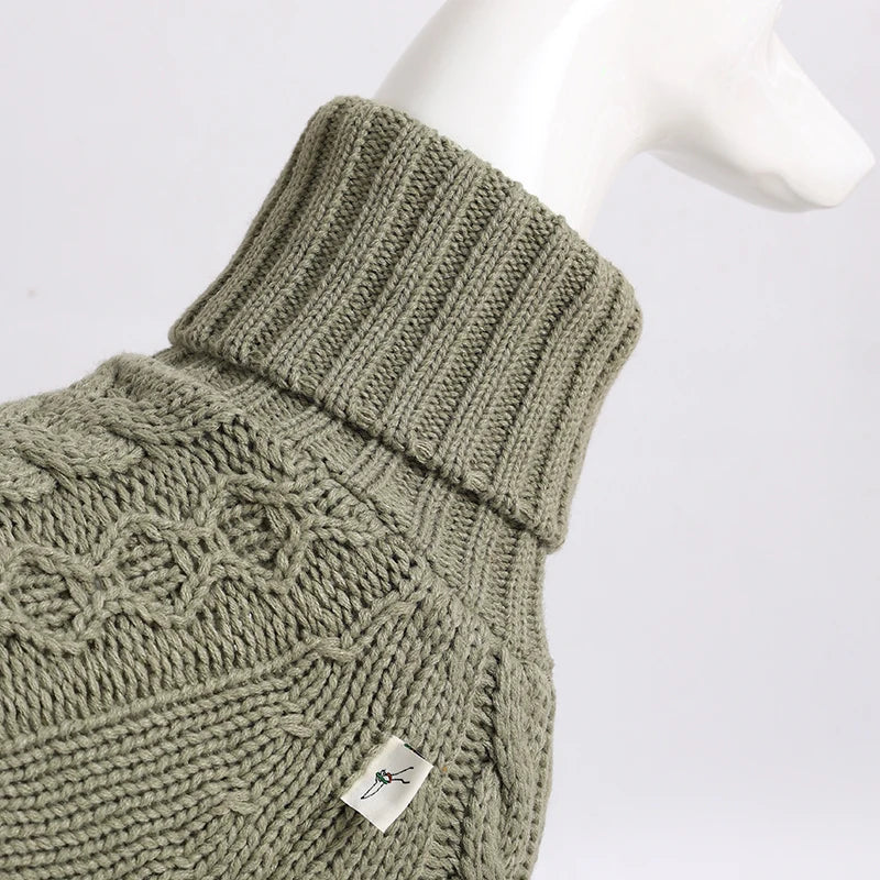 Dog Turtleneck Sweater – Warm Knit for Whippets | PuppyPaw™
