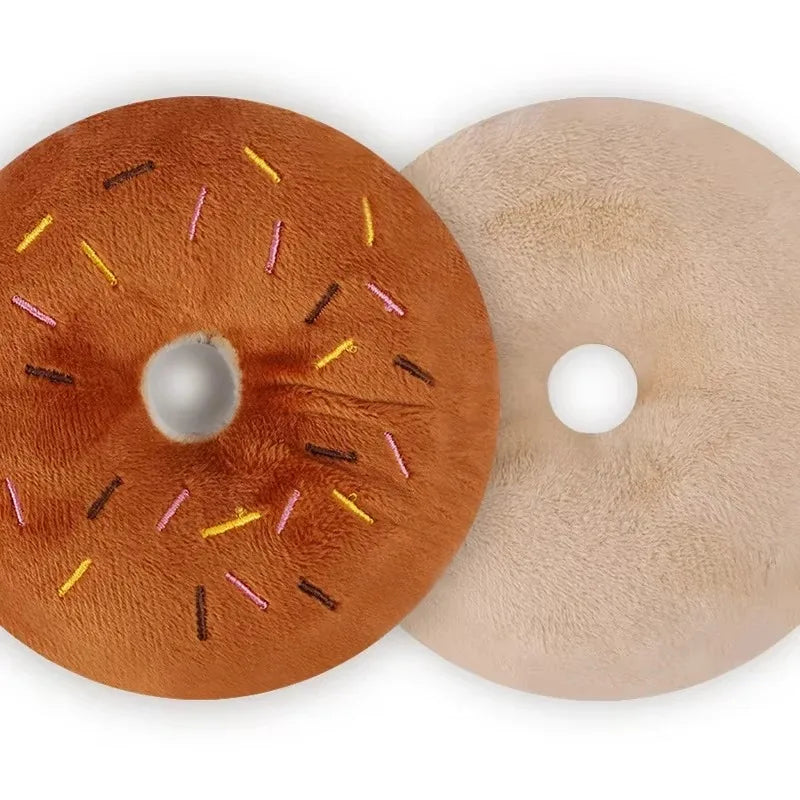 Plush Donut Dog Toy – Soft Squeaky Comfort | PuppyPaw™