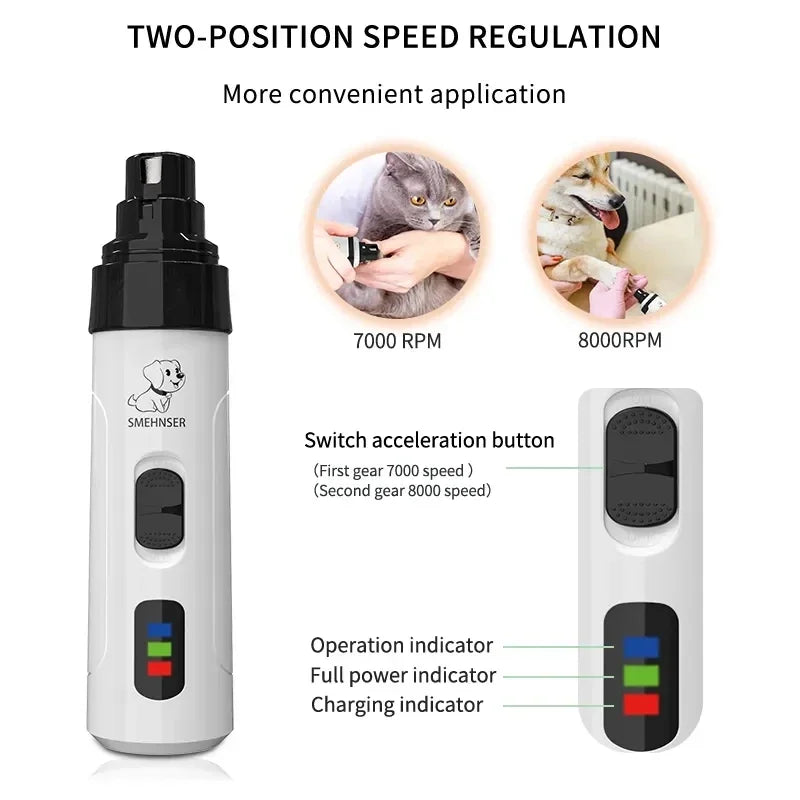 Electric Pet Nail Grinder – Diamond Bit Replaceable | PuppyPaw™
