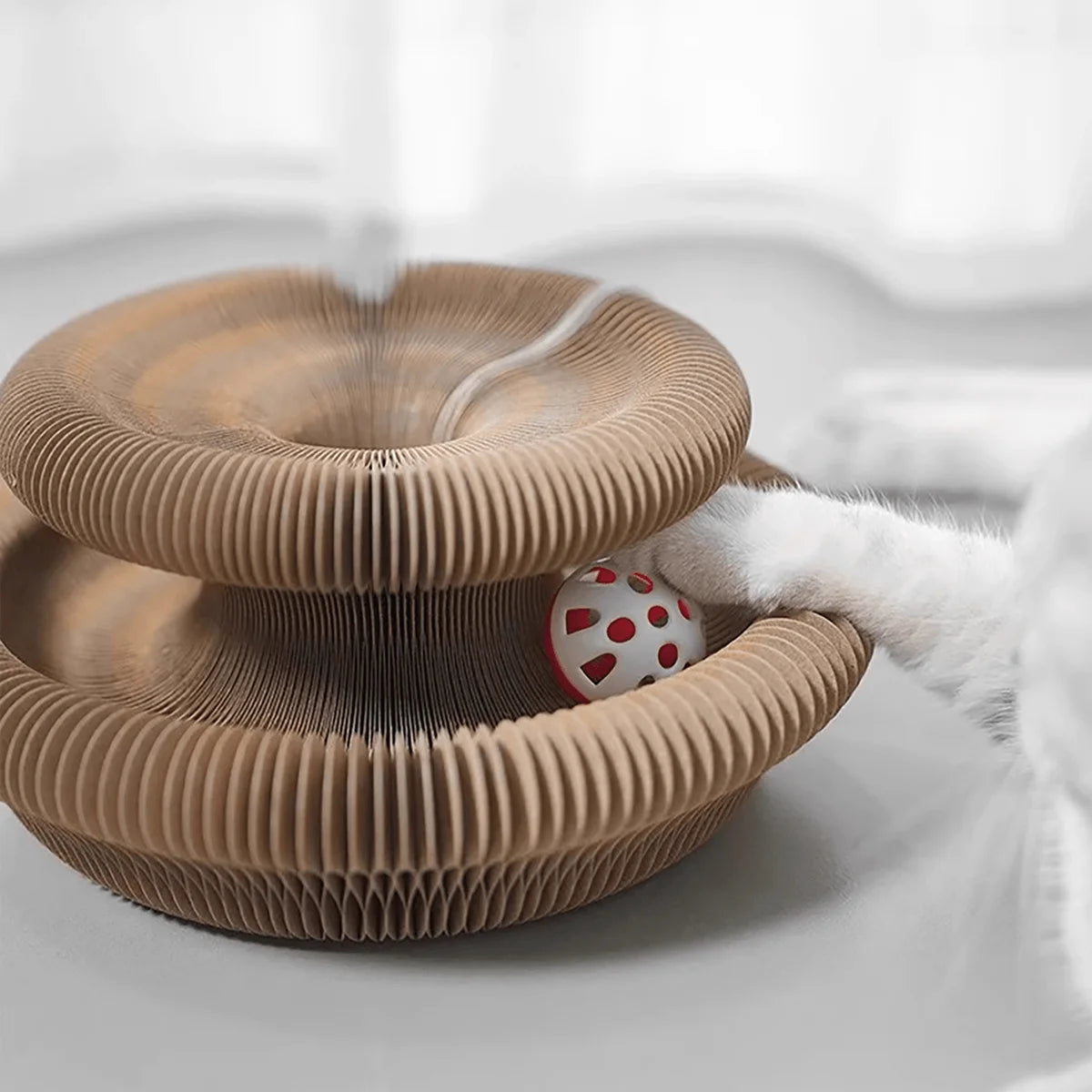 Foldable Cat Scratcher – Catnip & Bell | PuppyPaw™