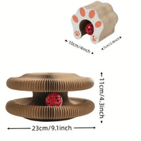 Foldable Cat Scratcher – Catnip & Bell | PuppyPaw™
