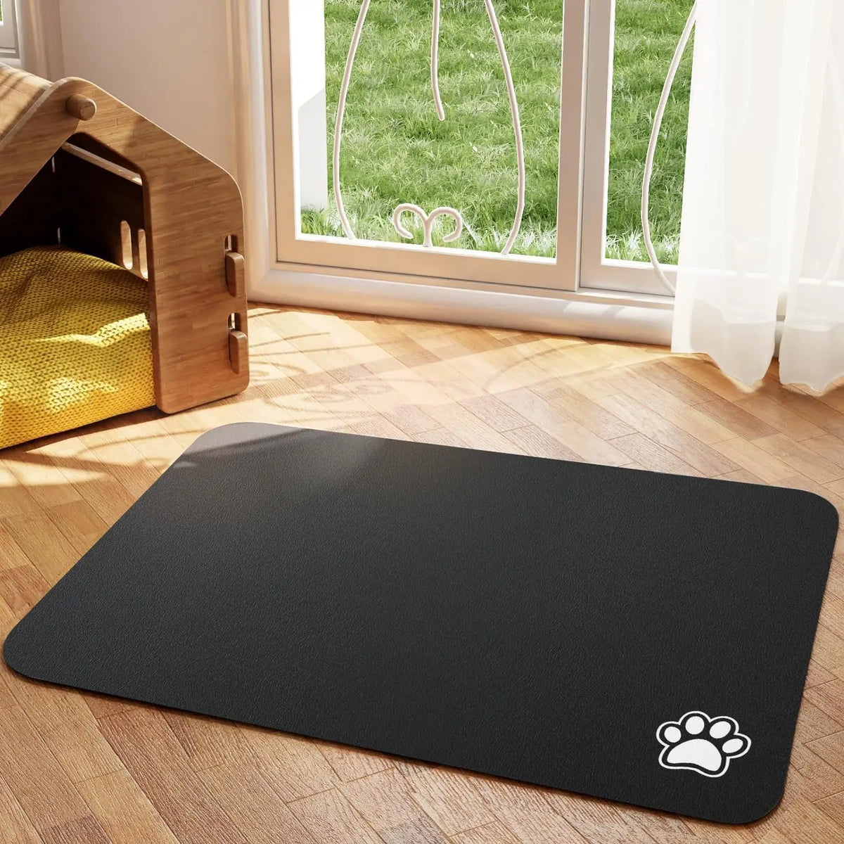 Absorbent Pet Feeding Mat – Quick Dry Non-Slip | PuppyPaw™