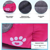 Plush Square Dog Sofa Bed – Waterproof Cushion | PuppyPaw™