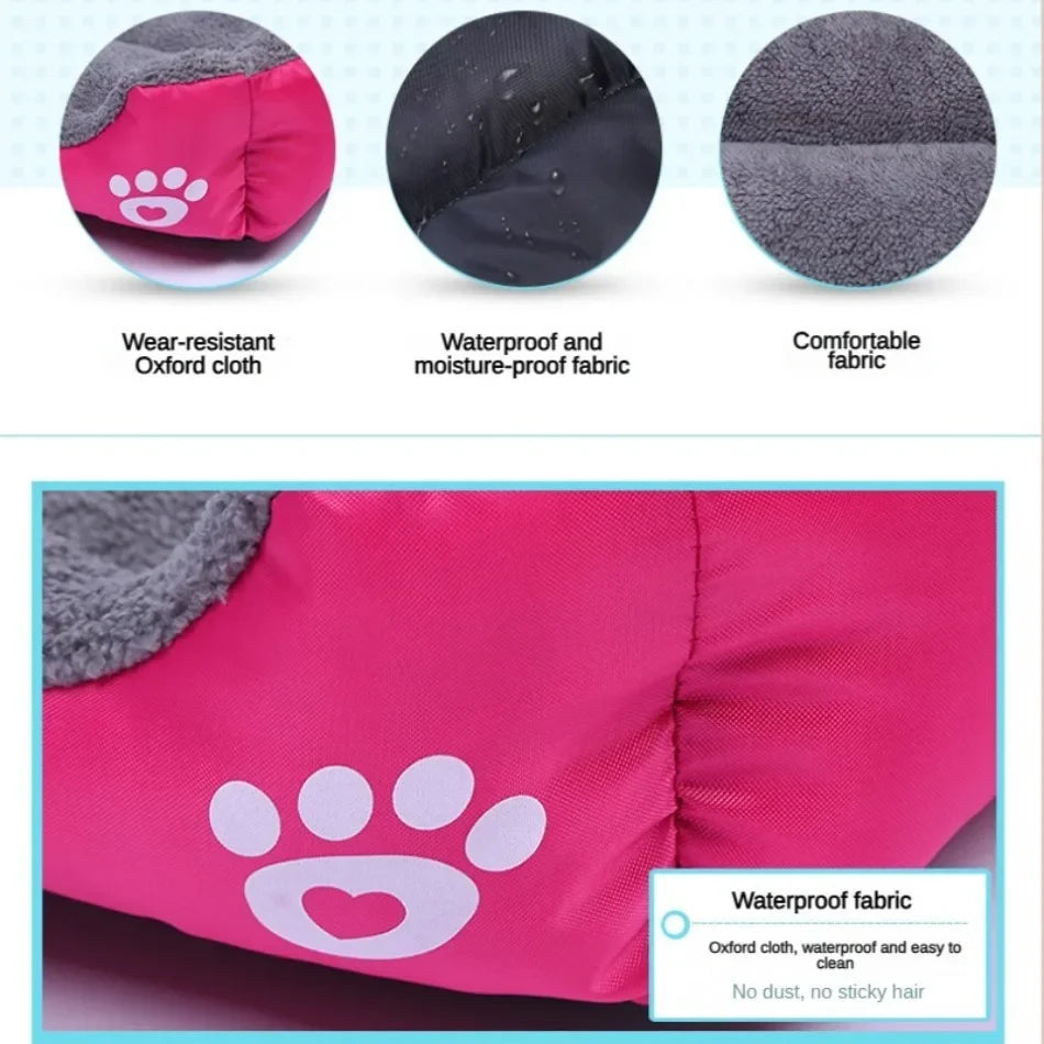 Plush Square Dog Sofa Bed – Waterproof Cushion | PuppyPaw™
