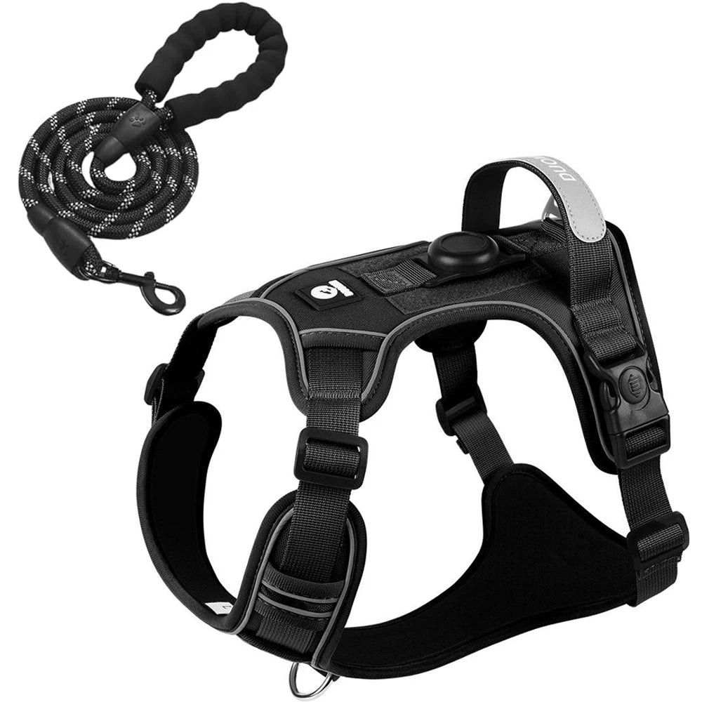 Tactical Dog Harness & Leash Set – AirTag Holder | PuppyPaw™
