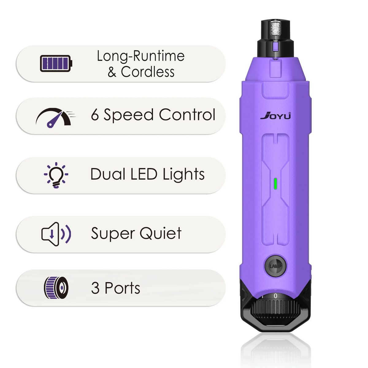 Pet Nail Grinder – 6-Speed Quiet Rechargeable | PuppyPaw™