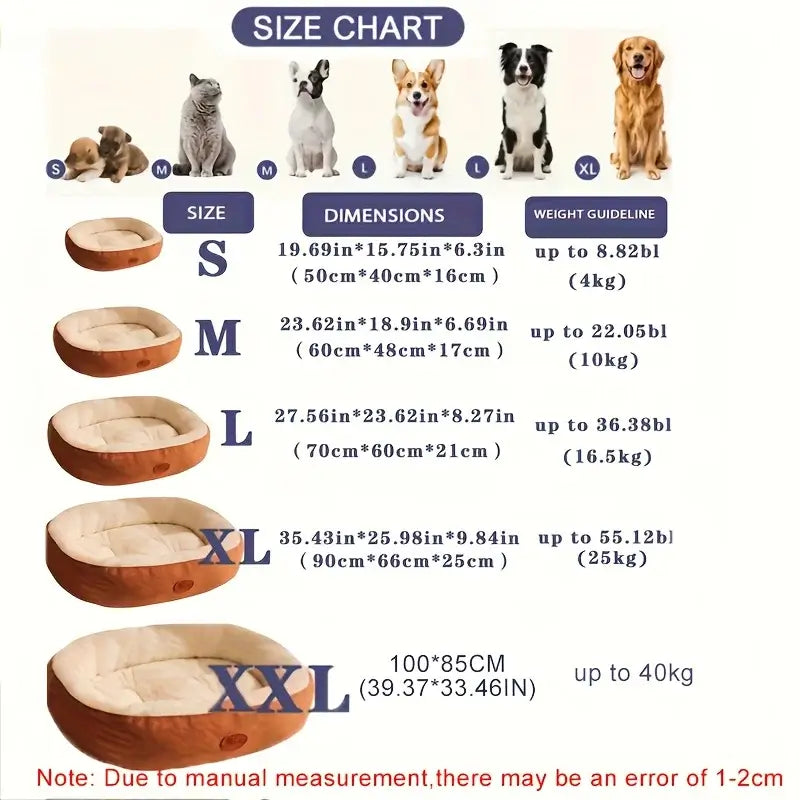 Oval Snuggle Pet Bed – Plush Warm All Seasons | PuppyPaw™