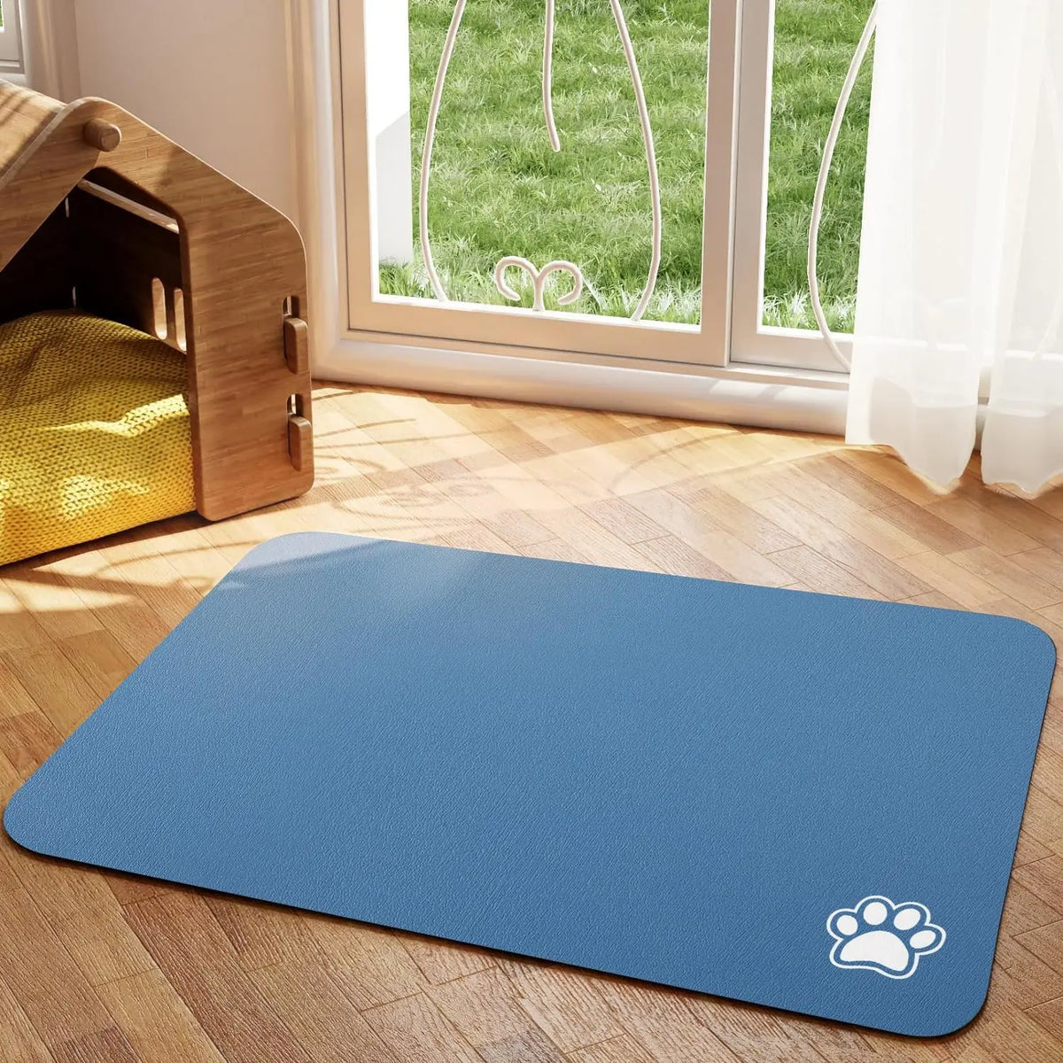 Absorbent Pet Feeding Mat – Quick Dry Non-Slip | PuppyPaw™