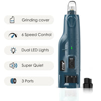 Dog Nail Grinder – Dustproof 6-Speed LED Trimmer | PuppyPaw™