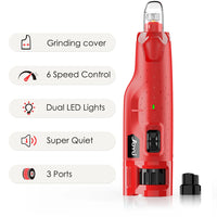 Dog Nail Grinder – Dustproof 6-Speed LED Trimmer | PuppyPaw™