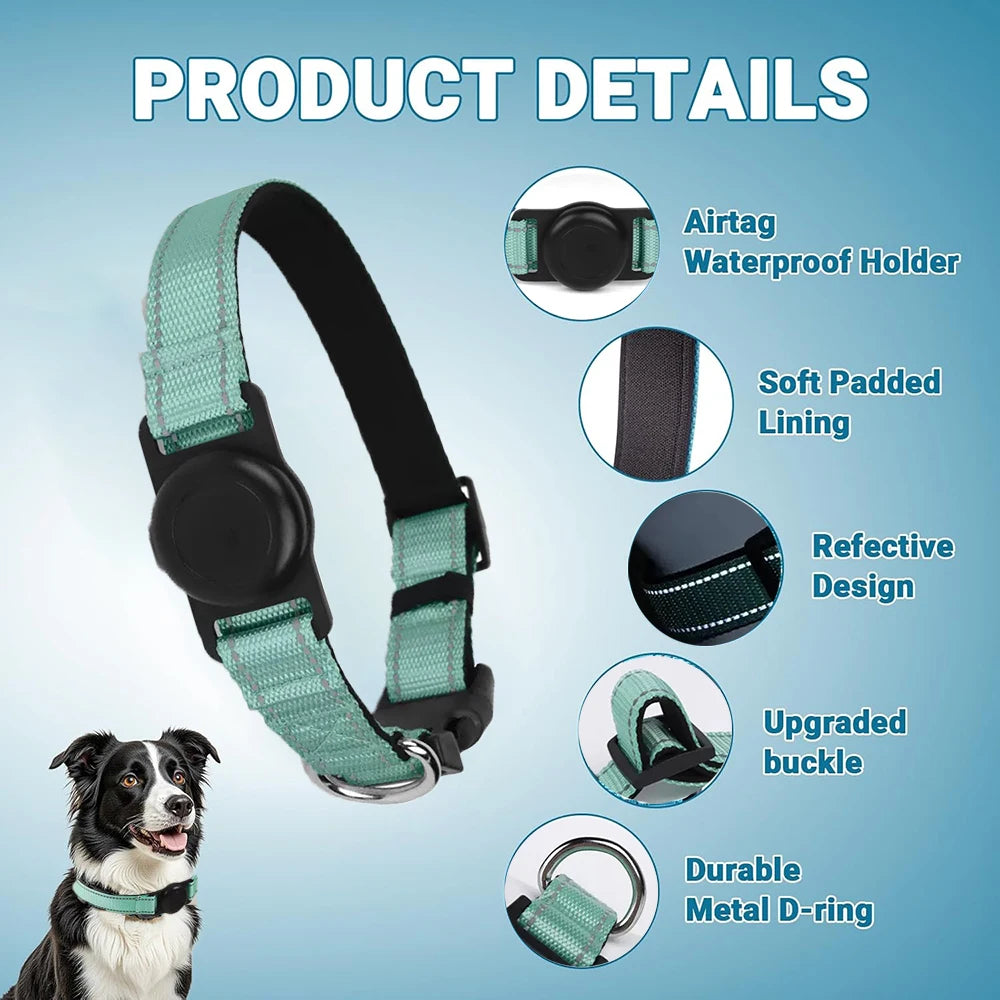 Reflective Dog Collar – Built-In AirTag Slot | PuppyPaw™