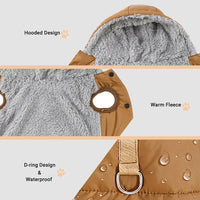 Waterproof Fleece Dog Coat – Hooded & Lined | PuppyPaw™
