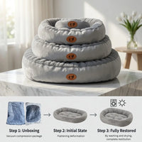 Oval Snuggle Pet Bed – Plush Warm All Seasons | PuppyPaw™