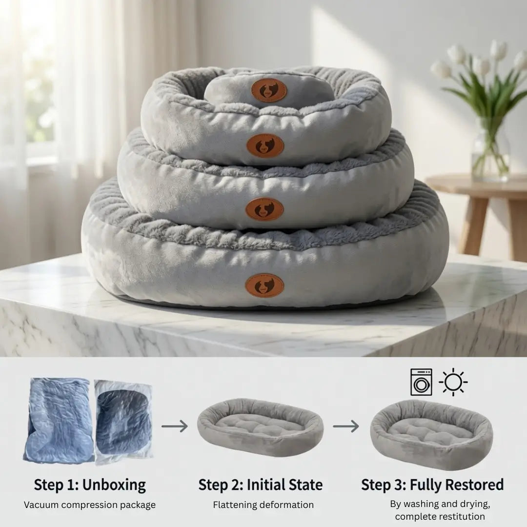 Oval Snuggle Pet Bed – Plush Warm All Seasons | PuppyPaw™
