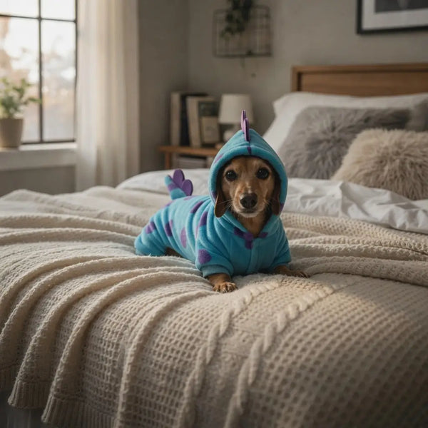 Dog Dinosaur Hooded Coat – Thick Winter Fleece | PuppyPaw™