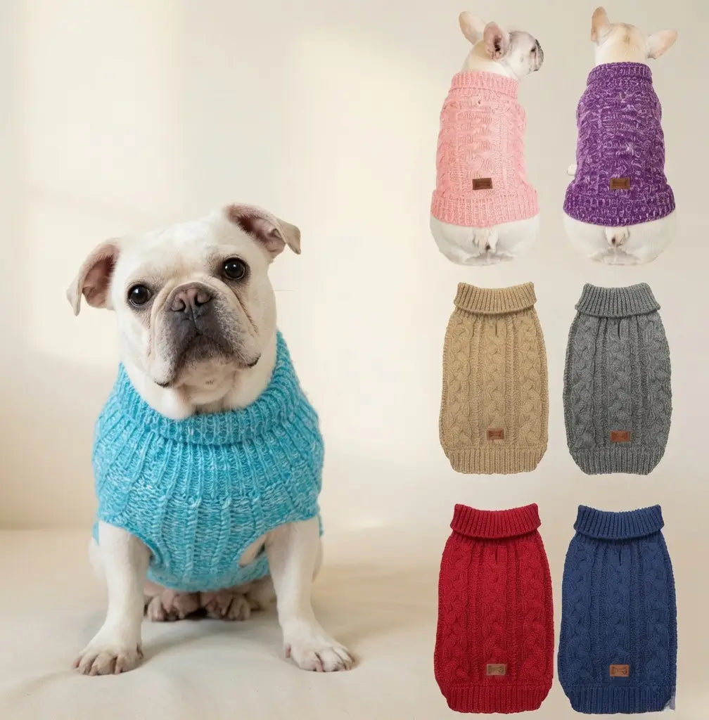Knitted Dog Sweater – Soft Stretch Knitwear | PuppyPaw™