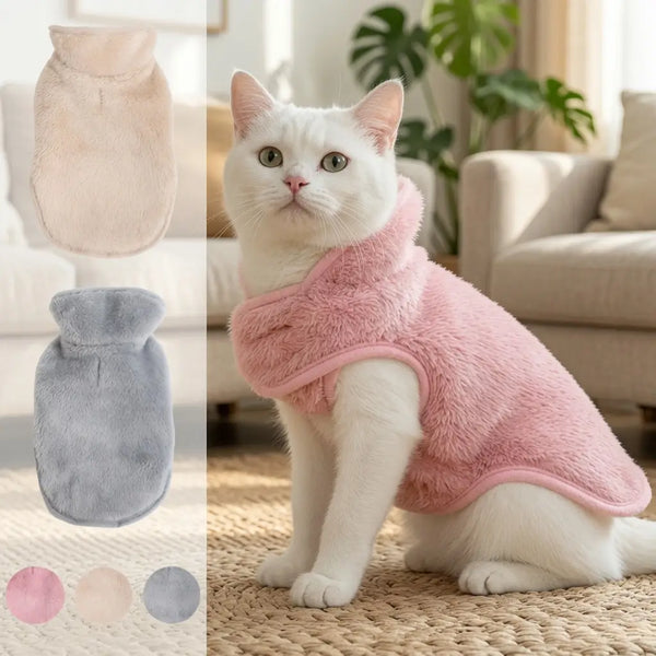 Reversible Fleece Cat Jacket – High Neck | PuppyPaw™