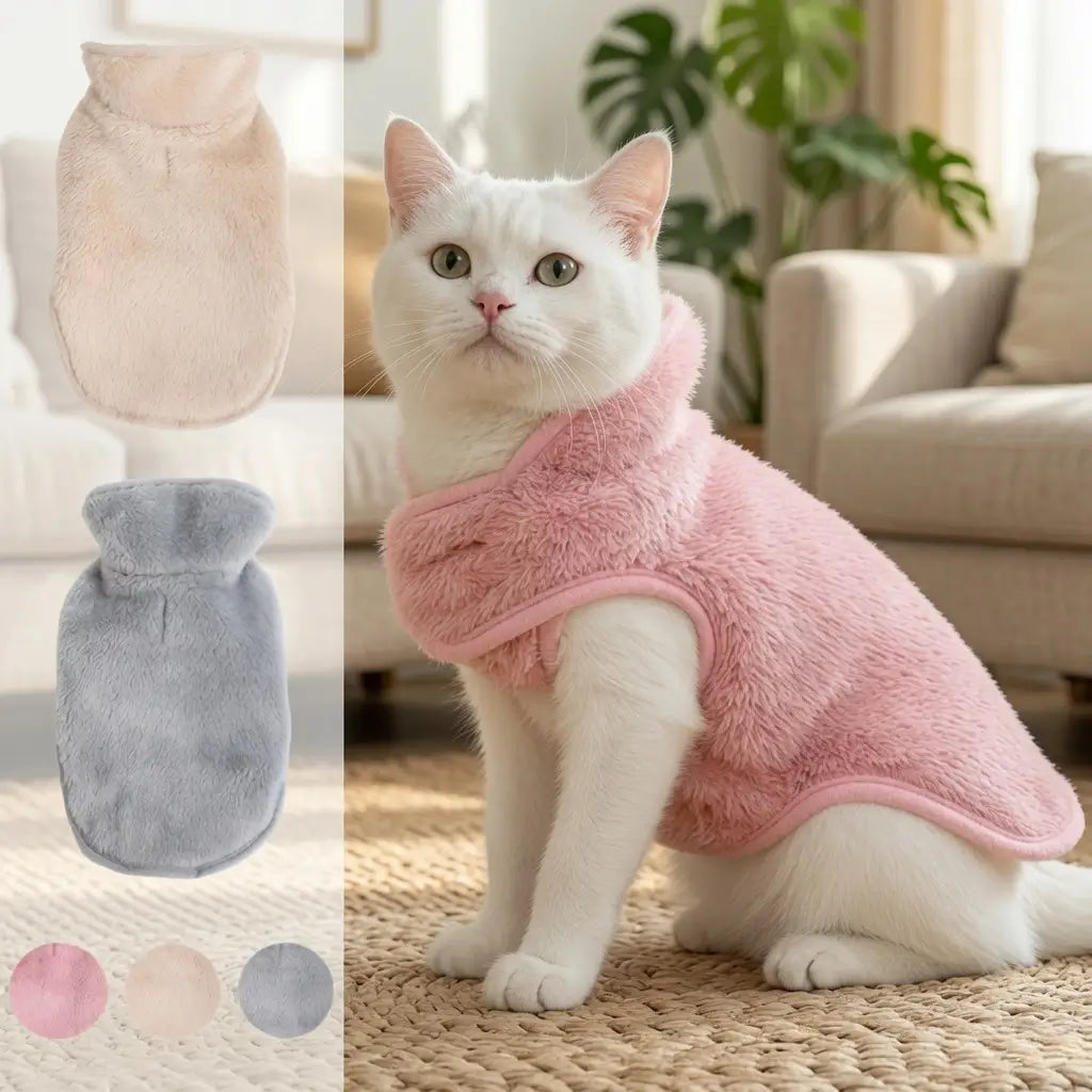 Reversible Fleece Cat Jacket – High Neck | PuppyPaw™