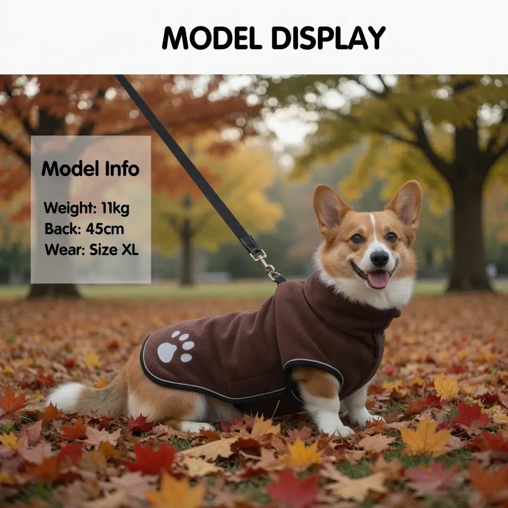 Fleece Dog Jacket – Reflective Windproof Coat | PuppyPaw™