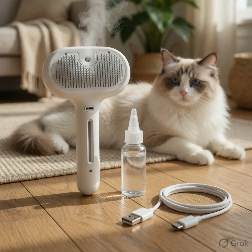 Steam Spray Grooming Brush – 10-Minute Pet Groomer | PuppyPaw™