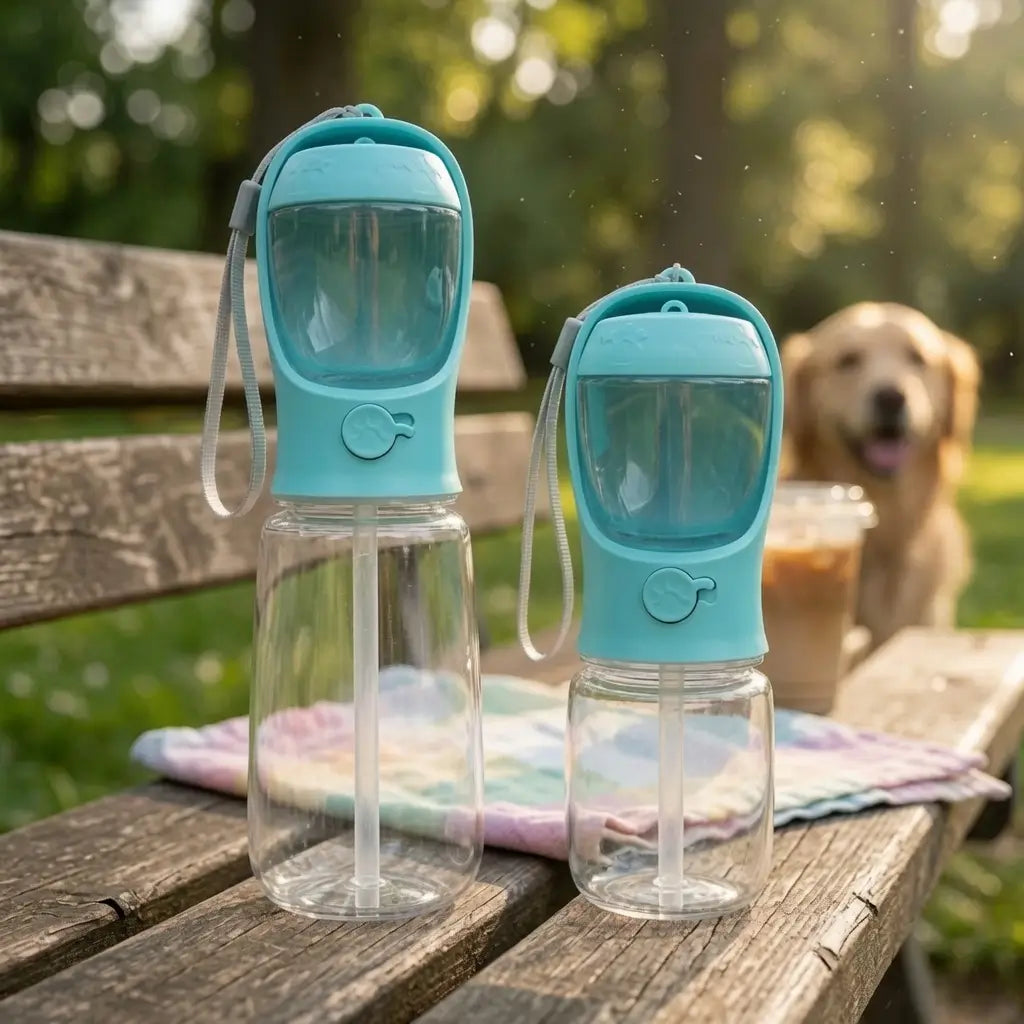 Dog Food & Water Travel Bottle – 2-in-1 Portable | PuppyPaw™