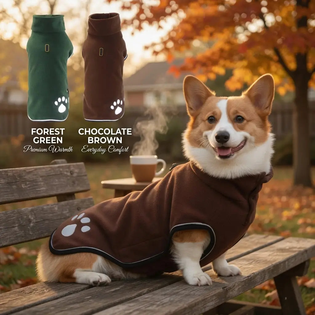 Fleece Dog Jacket – Reflective Windproof Coat | PuppyPaw™