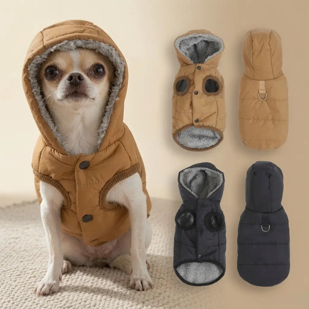 Waterproof Fleece Dog Coat – Hooded & Lined | PuppyPaw™