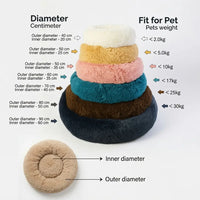 Round Plush Pet Bed – Warm Fleece Dog & Cat | PuppyPaw™