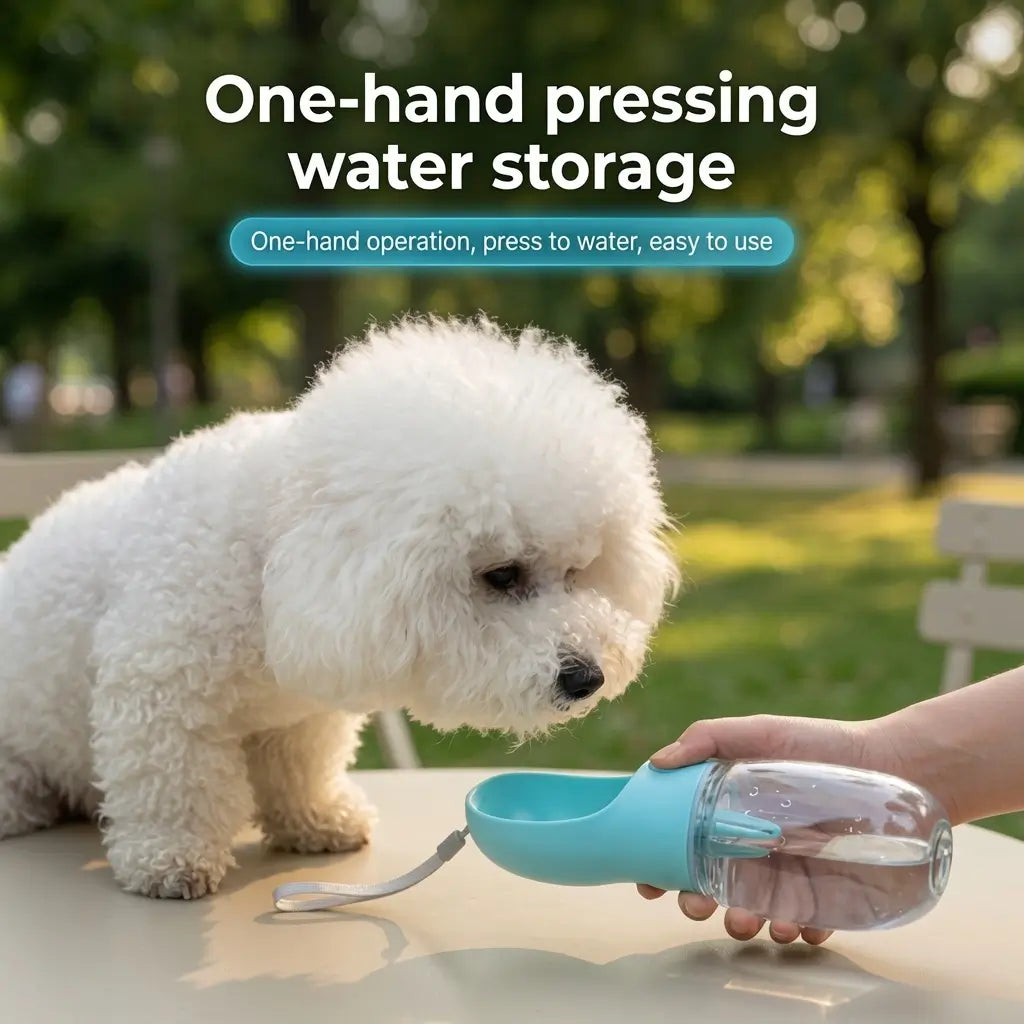 Dog Food & Water Travel Bottle – 2-in-1 Portable | PuppyPaw™
