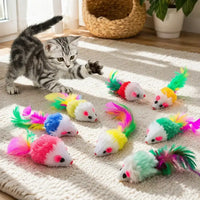 Feather Cat Toy – Plush Mouse & Feather Set | PuppyPaw™