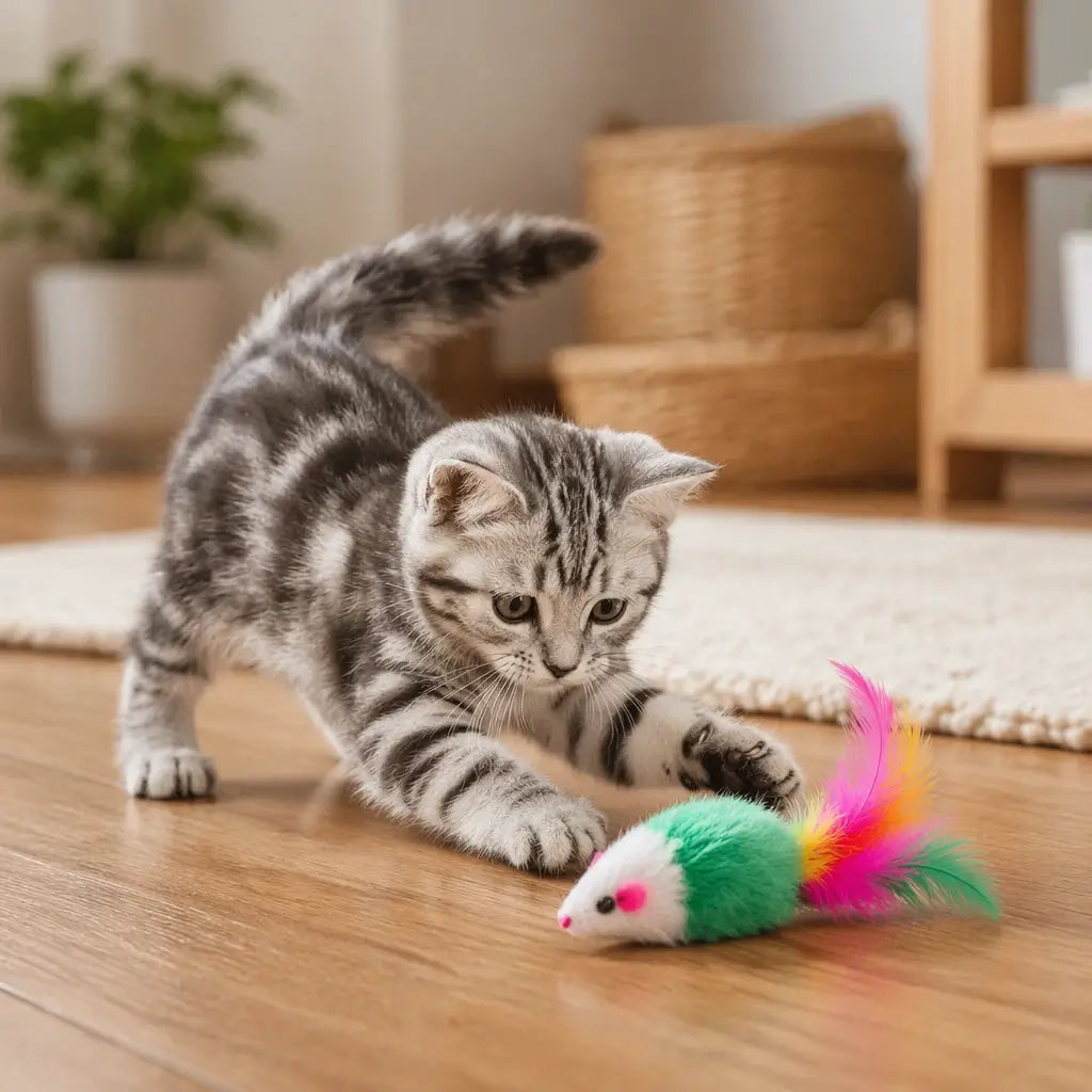 Feather Cat Toy – Plush Mouse & Feather Set | PuppyPaw™